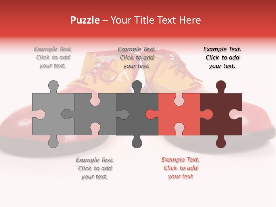 A Pair Of Huge Colorful Clown Shoes On A White Background With Copy Space PowerPoint Template