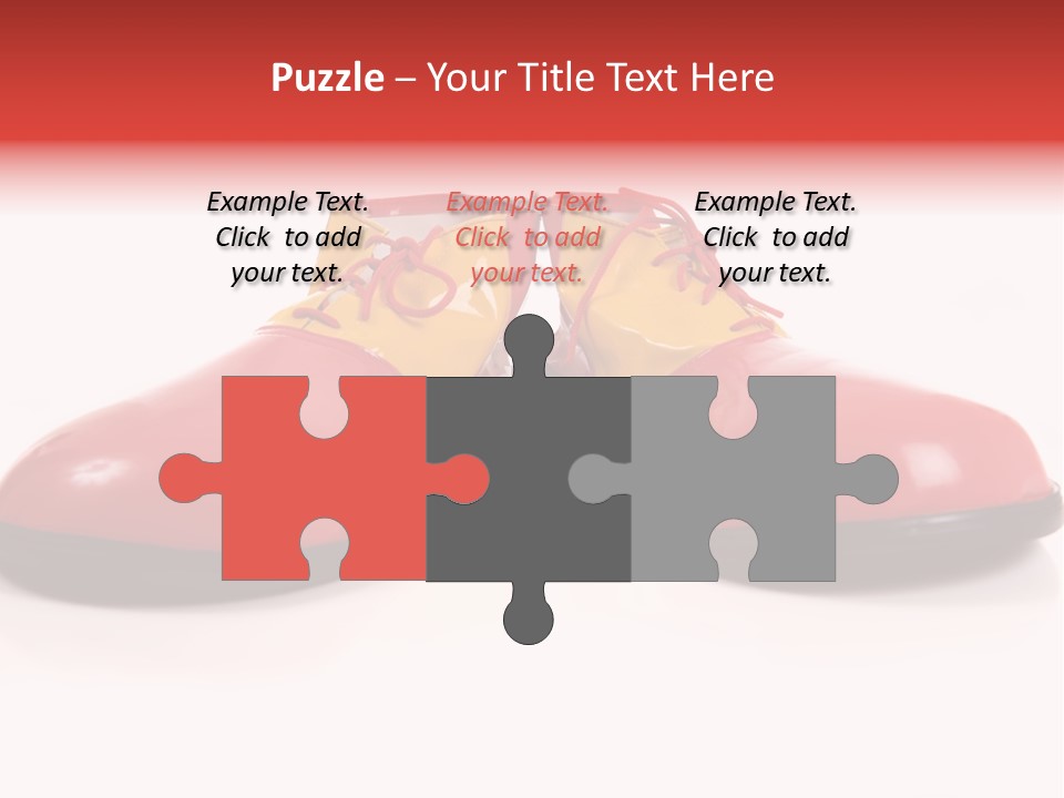 A Pair Of Huge Colorful Clown Shoes On A White Background With Copy Space PowerPoint Template