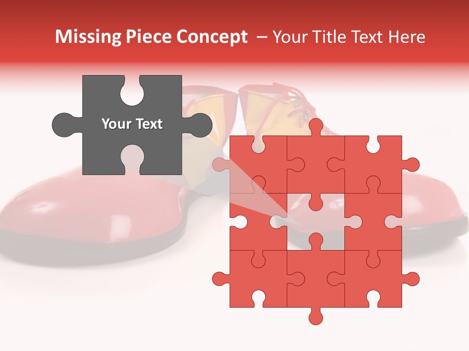 A Pair Of Huge Colorful Clown Shoes On A White Background With Copy Space PowerPoint Template