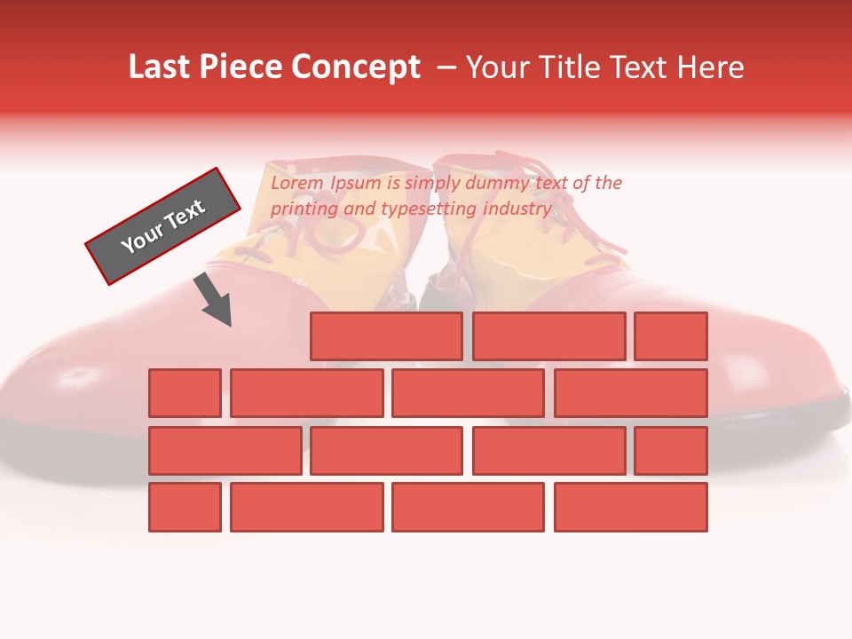 A Pair Of Huge Colorful Clown Shoes On A White Background With Copy Space PowerPoint Template