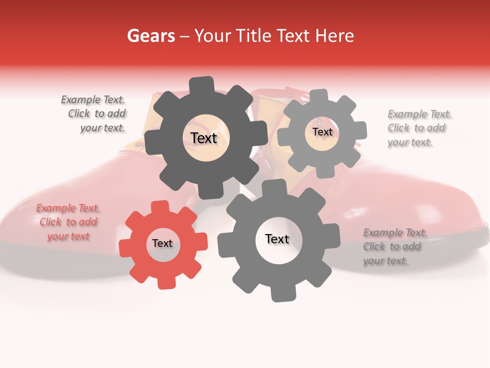 A Pair Of Huge Colorful Clown Shoes On A White Background With Copy Space PowerPoint Template