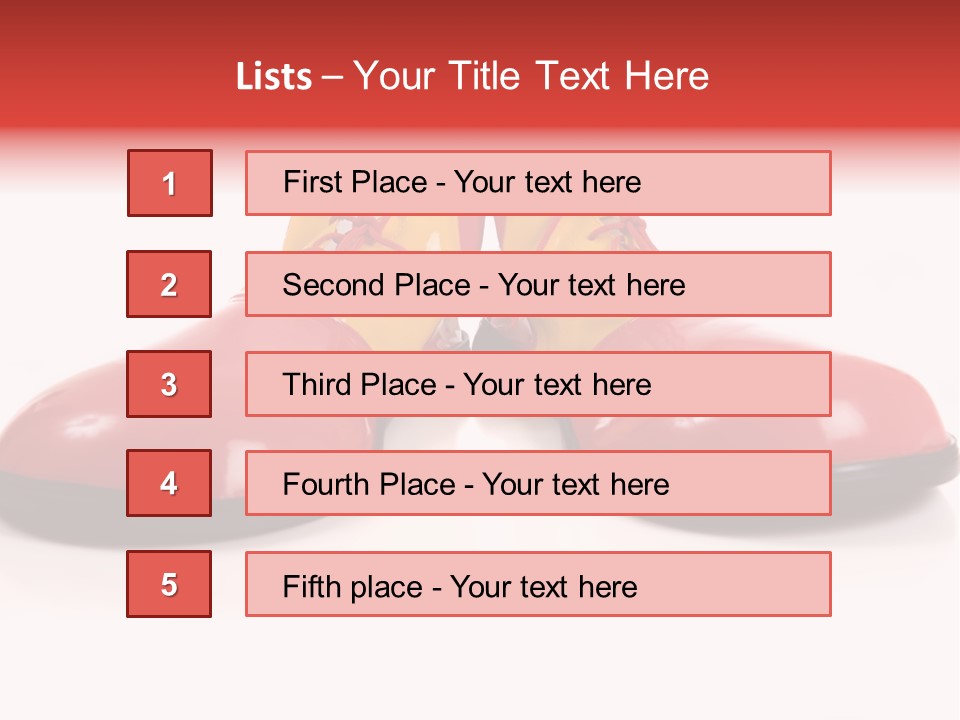 A Pair Of Huge Colorful Clown Shoes On A White Background With Copy Space PowerPoint Template