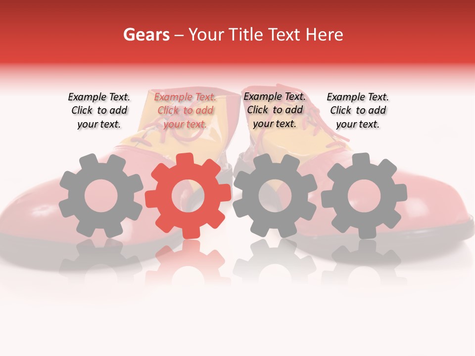 A Pair Of Huge Colorful Clown Shoes On A White Background With Copy Space PowerPoint Template