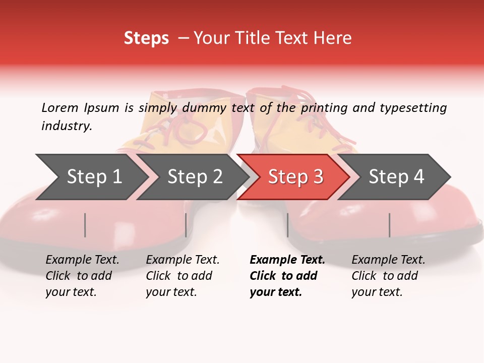 A Pair Of Huge Colorful Clown Shoes On A White Background With Copy Space PowerPoint Template