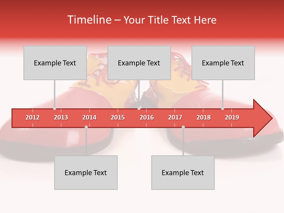 A Pair Of Huge Colorful Clown Shoes On A White Background With Copy Space PowerPoint Template