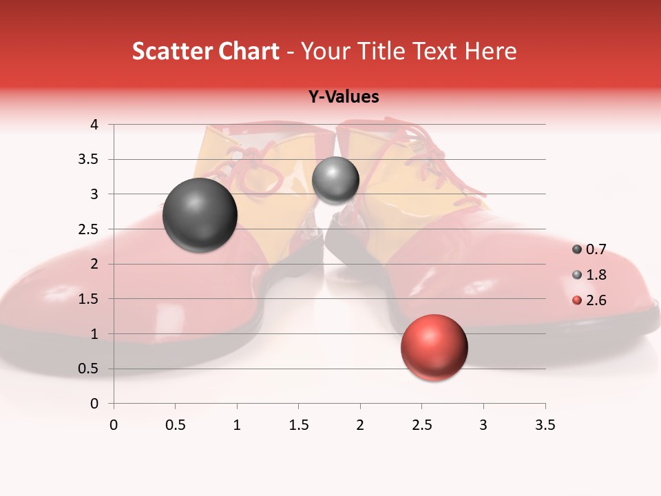 A Pair Of Huge Colorful Clown Shoes On A White Background With Copy Space PowerPoint Template