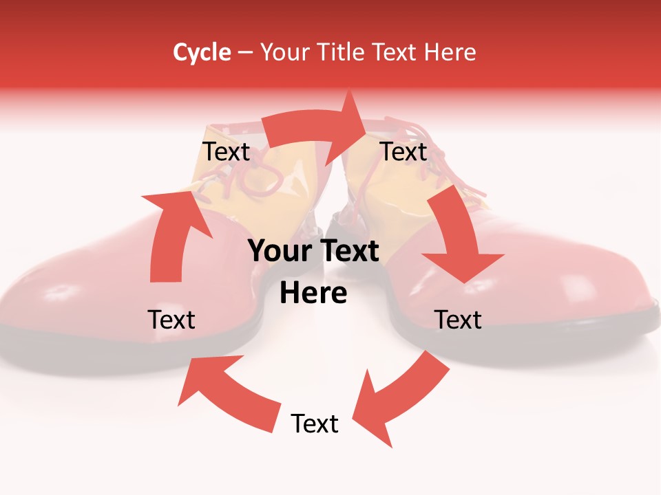 A Pair Of Huge Colorful Clown Shoes On A White Background With Copy Space PowerPoint Template