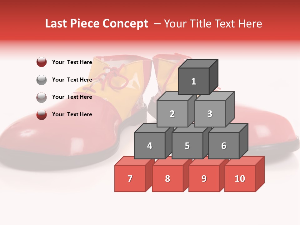 A Pair Of Huge Colorful Clown Shoes On A White Background With Copy Space PowerPoint Template