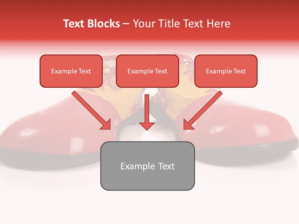 A Pair Of Huge Colorful Clown Shoes On A White Background With Copy Space PowerPoint Template
