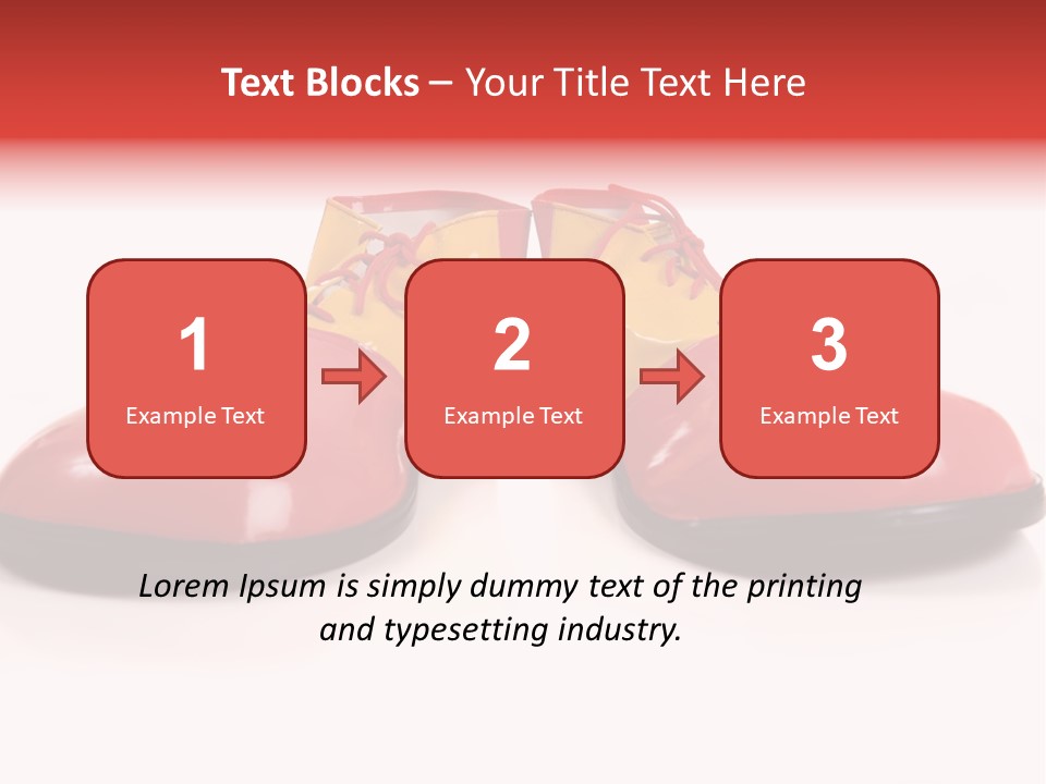 A Pair Of Huge Colorful Clown Shoes On A White Background With Copy Space PowerPoint Template