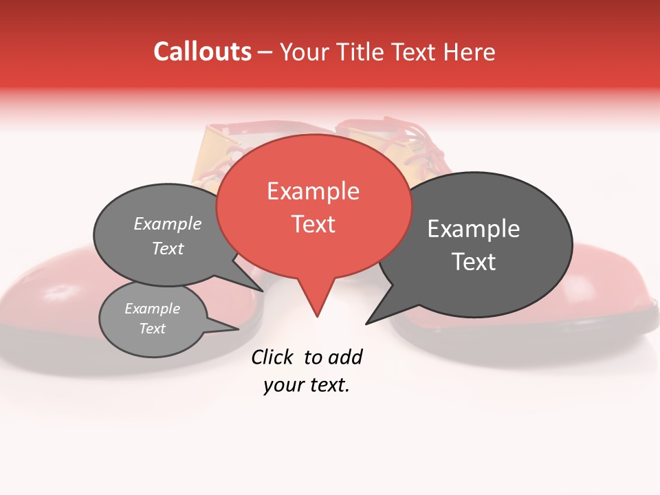 A Pair Of Huge Colorful Clown Shoes On A White Background With Copy Space PowerPoint Template
