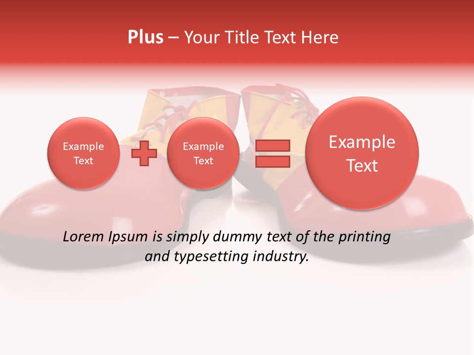 A Pair Of Huge Colorful Clown Shoes On A White Background With Copy Space PowerPoint Template