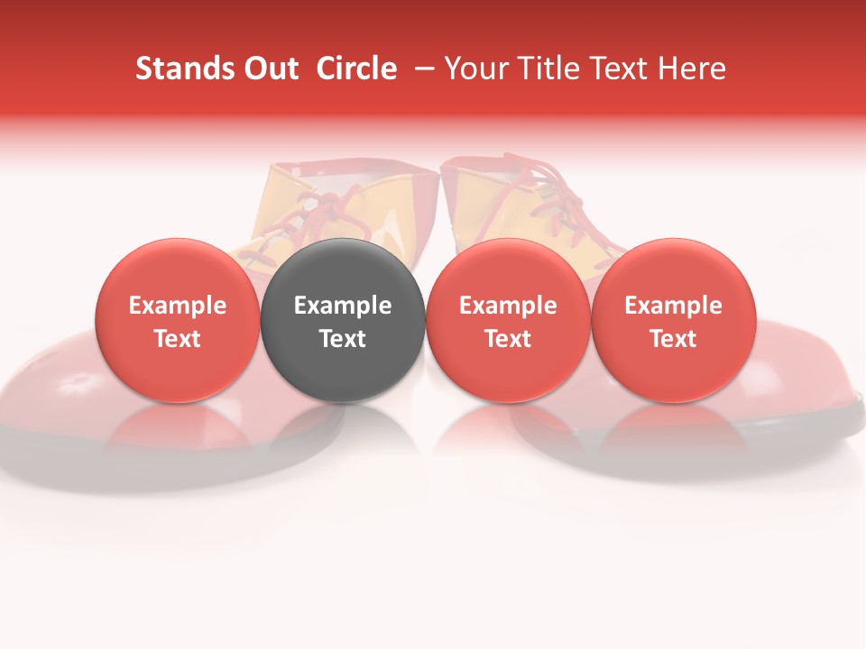 A Pair Of Huge Colorful Clown Shoes On A White Background With Copy Space PowerPoint Template