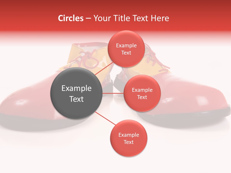 A Pair Of Huge Colorful Clown Shoes On A White Background With Copy Space PowerPoint Template