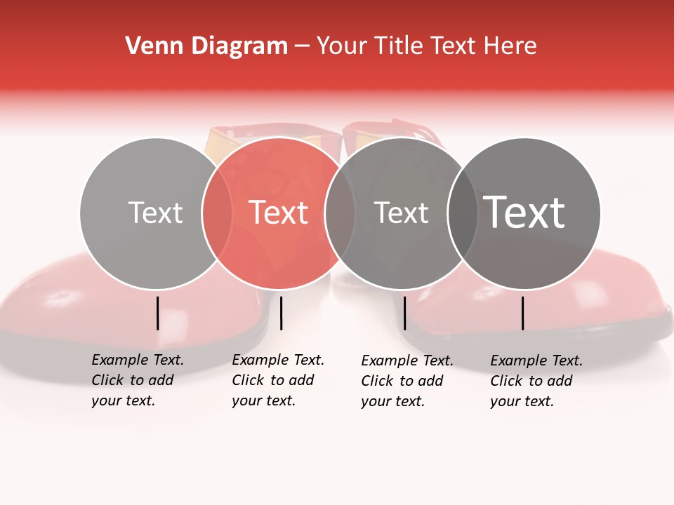 A Pair Of Huge Colorful Clown Shoes On A White Background With Copy Space PowerPoint Template