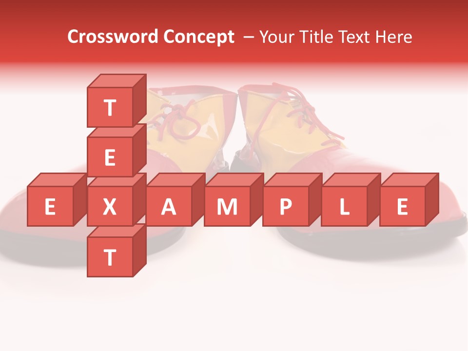 A Pair Of Huge Colorful Clown Shoes On A White Background With Copy Space PowerPoint Template