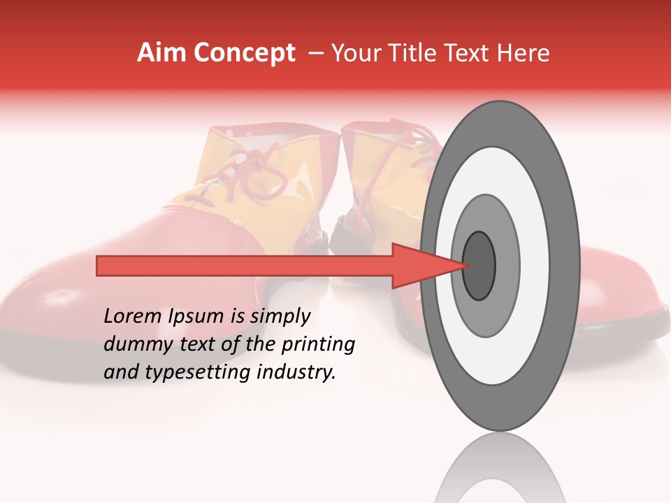 A Pair Of Huge Colorful Clown Shoes On A White Background With Copy Space PowerPoint Template