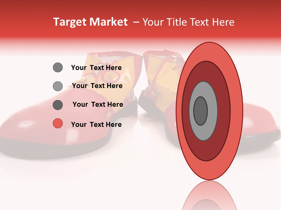 A Pair Of Huge Colorful Clown Shoes On A White Background With Copy Space PowerPoint Template
