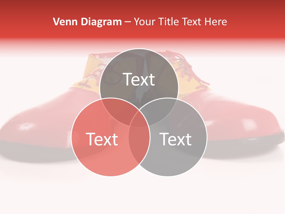 A Pair Of Huge Colorful Clown Shoes On A White Background With Copy Space PowerPoint Template