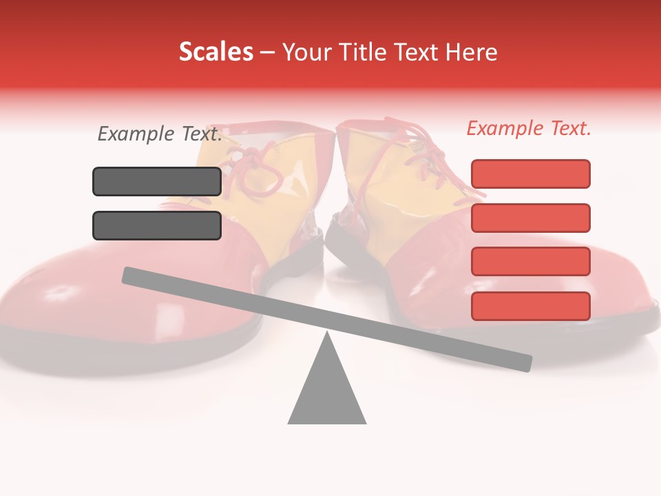 A Pair Of Huge Colorful Clown Shoes On A White Background With Copy Space PowerPoint Template