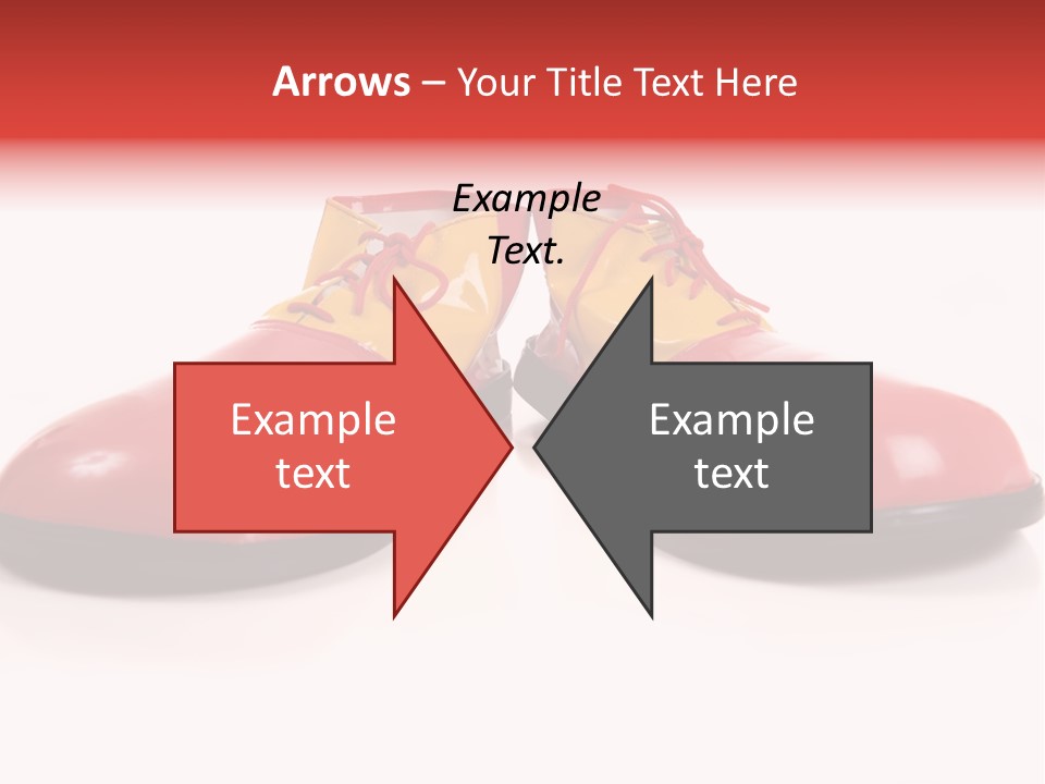 A Pair Of Huge Colorful Clown Shoes On A White Background With Copy Space PowerPoint Template