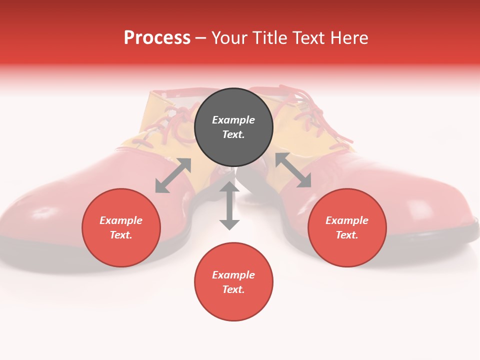 A Pair Of Huge Colorful Clown Shoes On A White Background With Copy Space PowerPoint Template