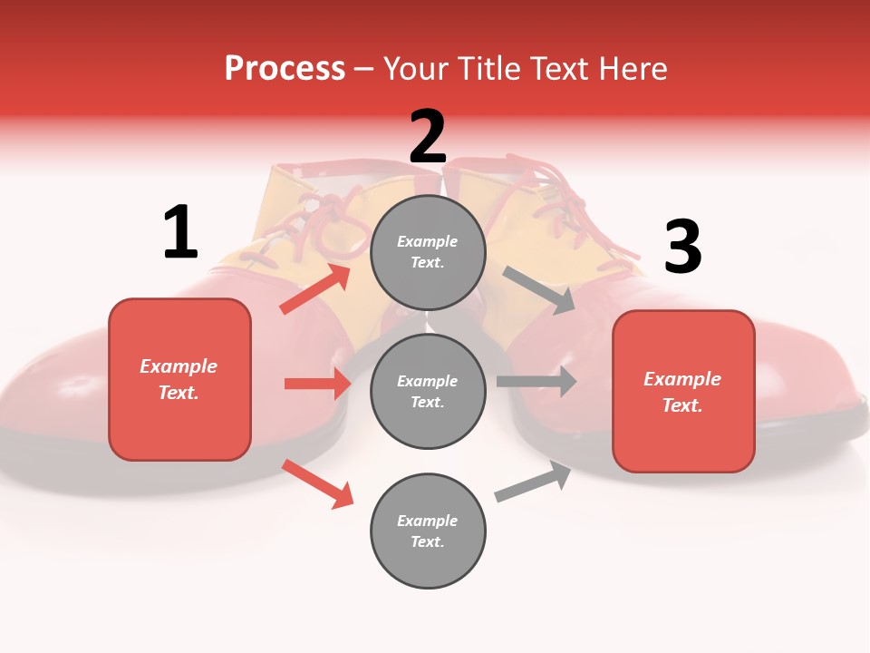 A Pair Of Huge Colorful Clown Shoes On A White Background With Copy Space PowerPoint Template