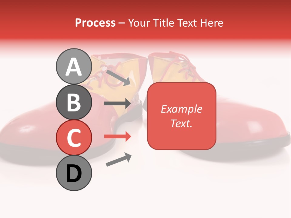 A Pair Of Huge Colorful Clown Shoes On A White Background With Copy Space PowerPoint Template