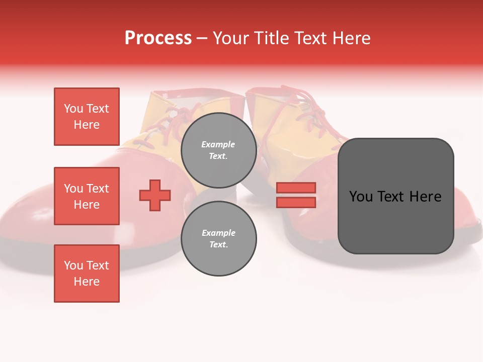 A Pair Of Huge Colorful Clown Shoes On A White Background With Copy Space PowerPoint Template