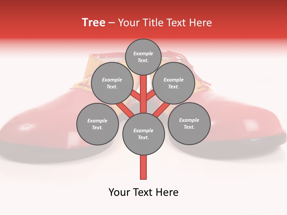 A Pair Of Huge Colorful Clown Shoes On A White Background With Copy Space PowerPoint Template