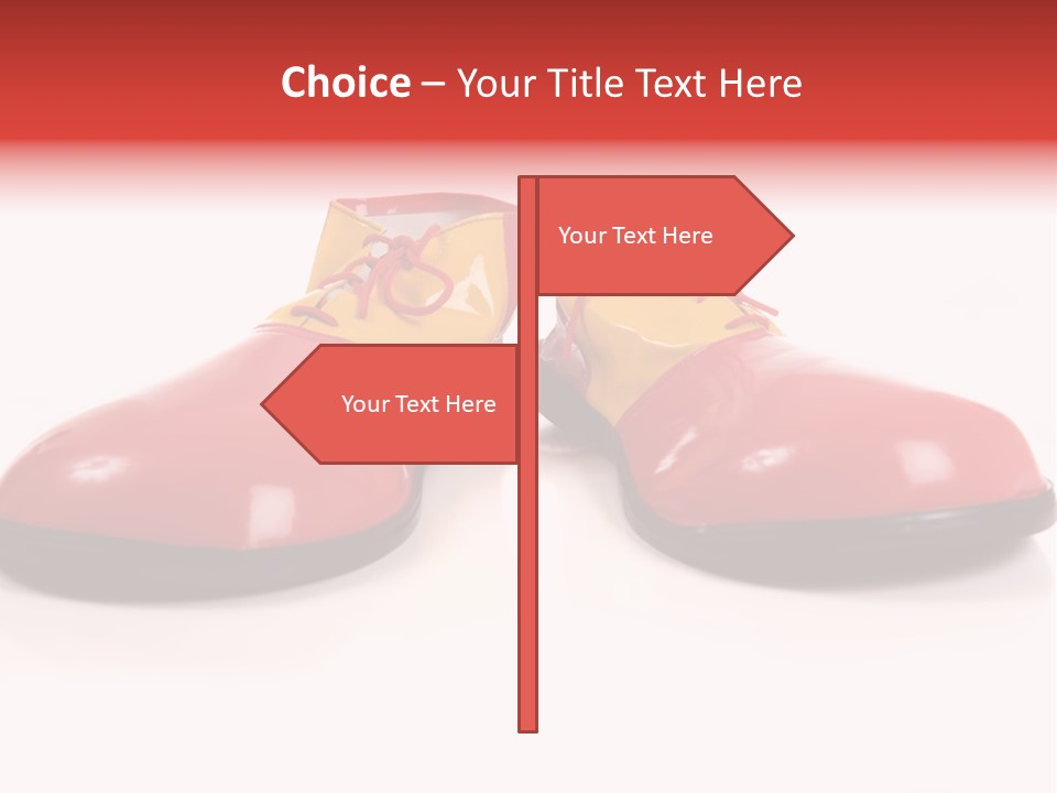 A Pair Of Huge Colorful Clown Shoes On A White Background With Copy Space PowerPoint Template