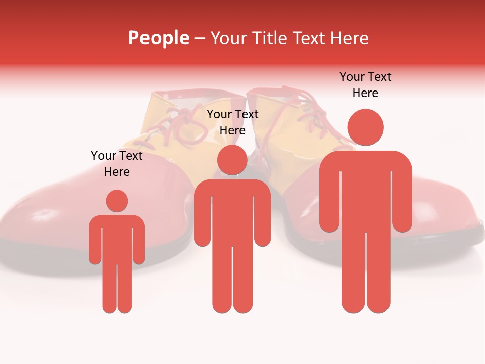 A Pair Of Huge Colorful Clown Shoes On A White Background With Copy Space PowerPoint Template