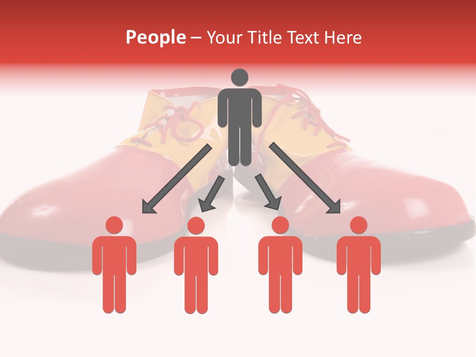 A Pair Of Huge Colorful Clown Shoes On A White Background With Copy Space PowerPoint Template