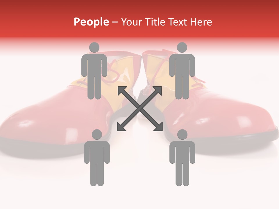 A Pair Of Huge Colorful Clown Shoes On A White Background With Copy Space PowerPoint Template