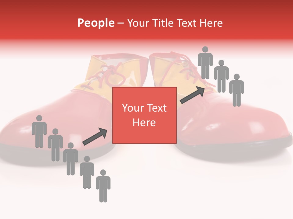A Pair Of Huge Colorful Clown Shoes On A White Background With Copy Space PowerPoint Template