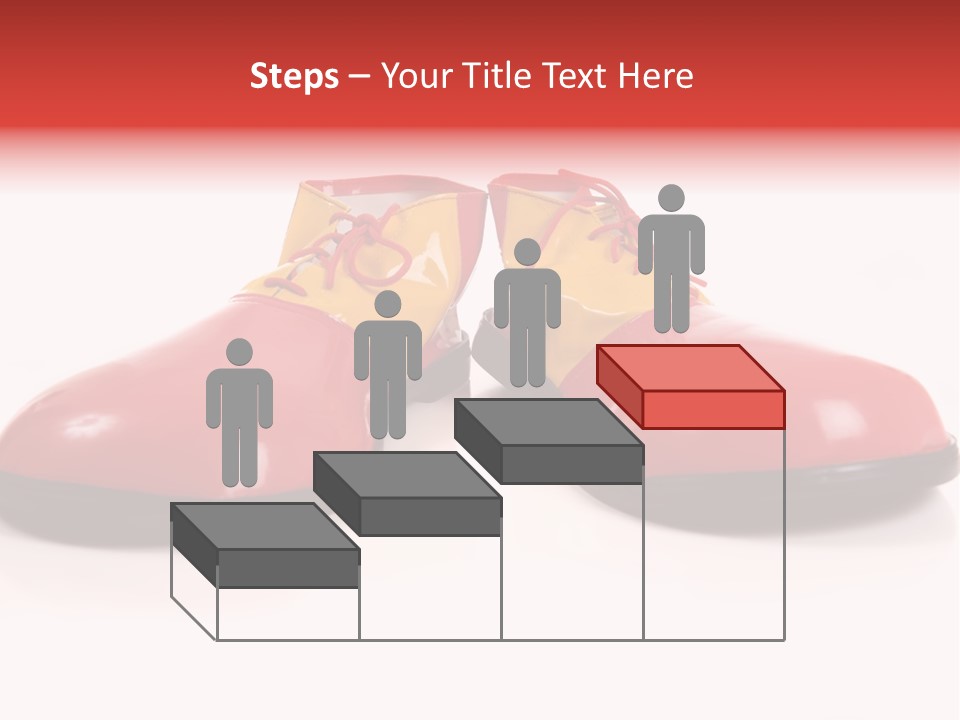 A Pair Of Huge Colorful Clown Shoes On A White Background With Copy Space PowerPoint Template