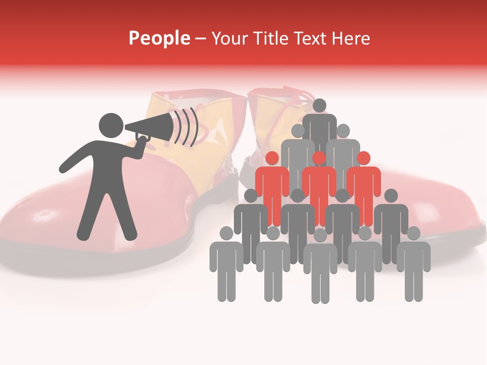 A Pair Of Huge Colorful Clown Shoes On A White Background With Copy Space PowerPoint Template