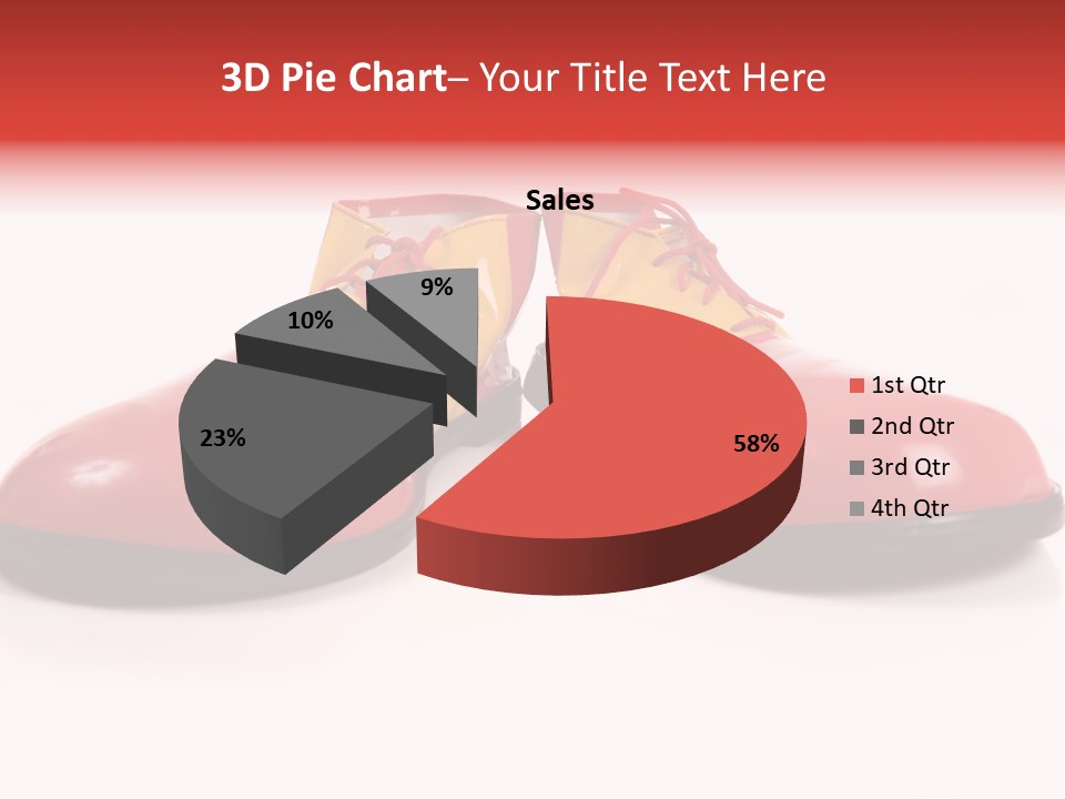 A Pair Of Huge Colorful Clown Shoes On A White Background With Copy Space PowerPoint Template