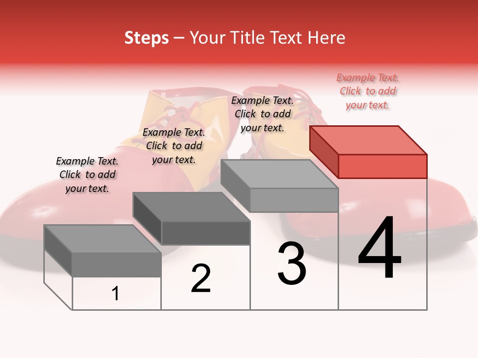 A Pair Of Huge Colorful Clown Shoes On A White Background With Copy Space PowerPoint Template