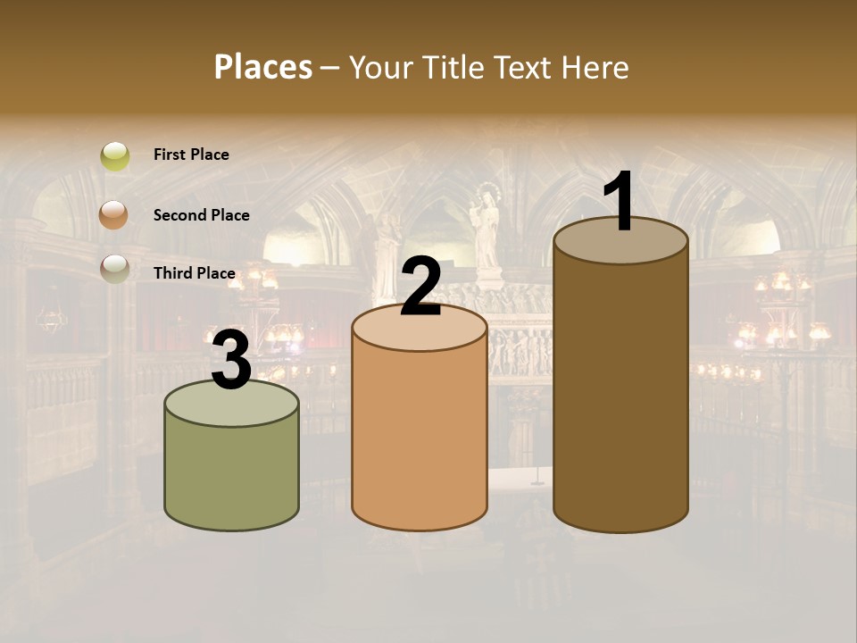 Interior Of A Gothic Church In Barcelona, Spain PowerPoint Template