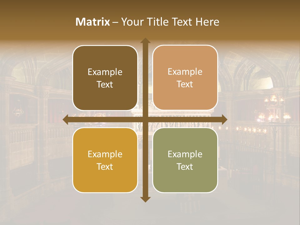 Interior Of A Gothic Church In Barcelona, Spain PowerPoint Template