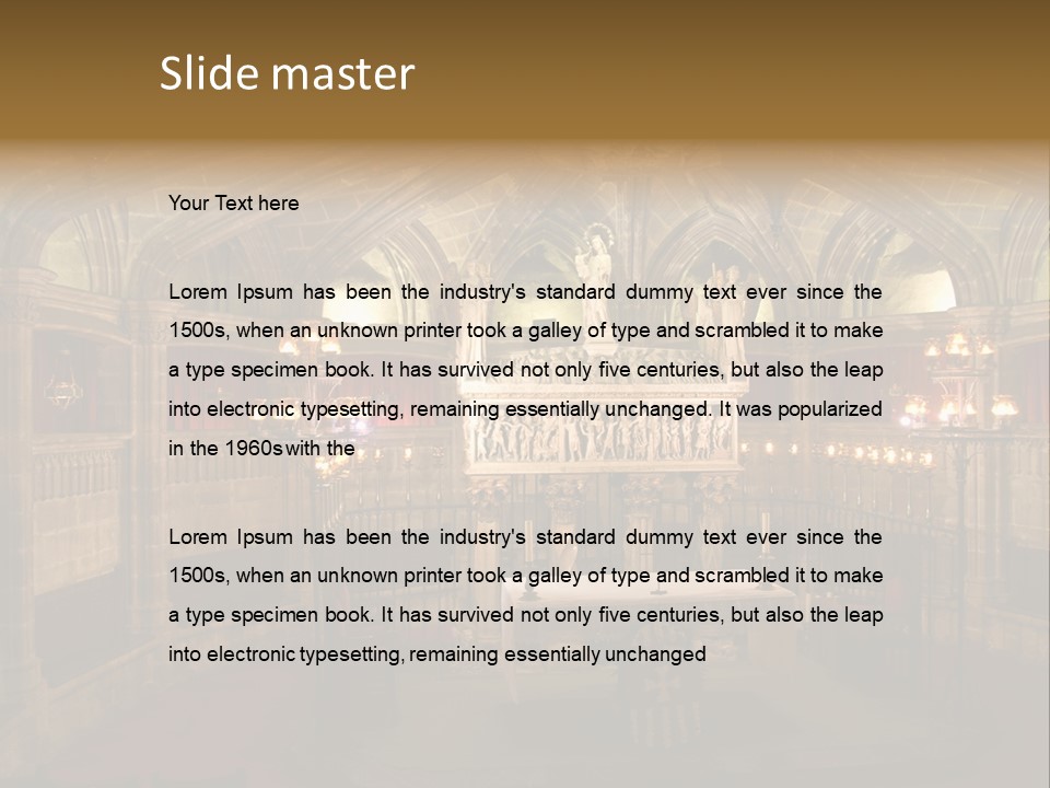 Interior Of A Gothic Church In Barcelona, Spain PowerPoint Template