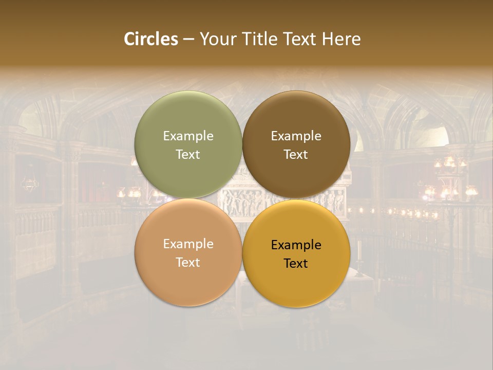 Interior Of A Gothic Church In Barcelona, Spain PowerPoint Template