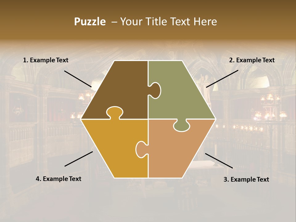 Interior Of A Gothic Church In Barcelona, Spain PowerPoint Template