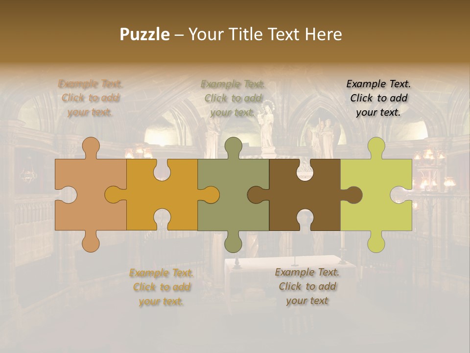 Interior Of A Gothic Church In Barcelona, Spain PowerPoint Template