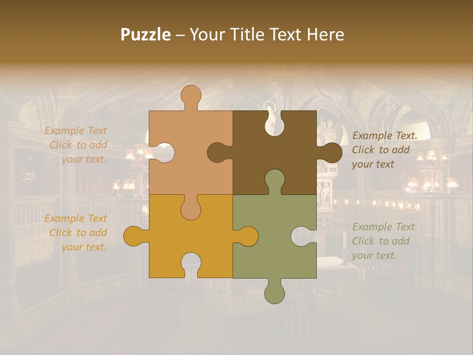 Interior Of A Gothic Church In Barcelona, Spain PowerPoint Template