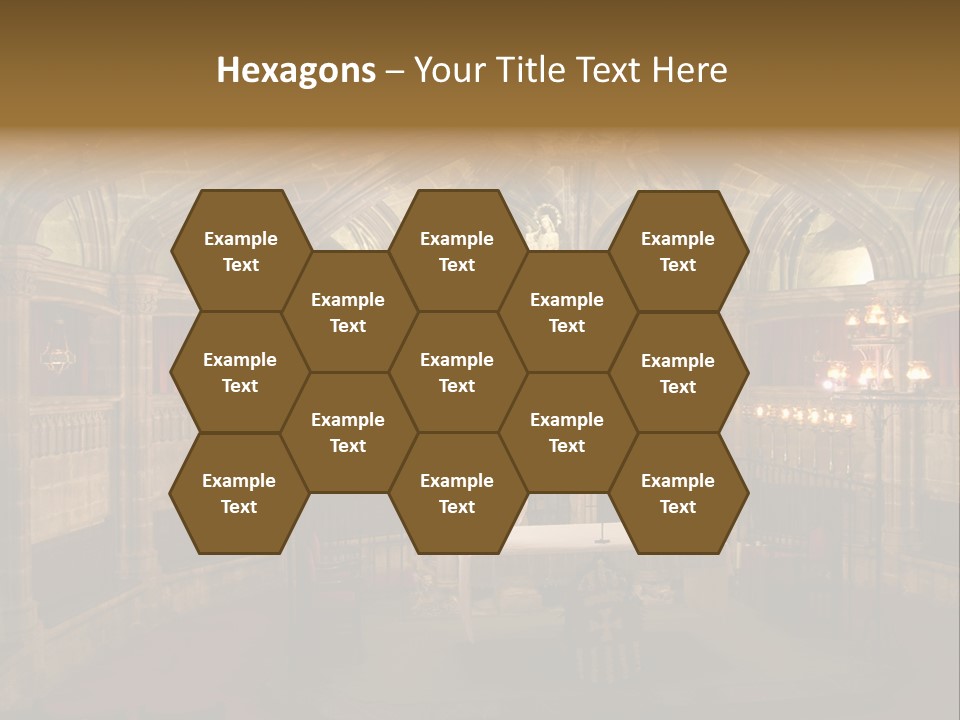 Interior Of A Gothic Church In Barcelona, Spain PowerPoint Template