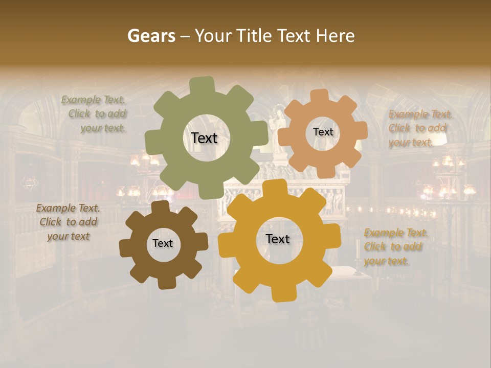 Interior Of A Gothic Church In Barcelona, Spain PowerPoint Template