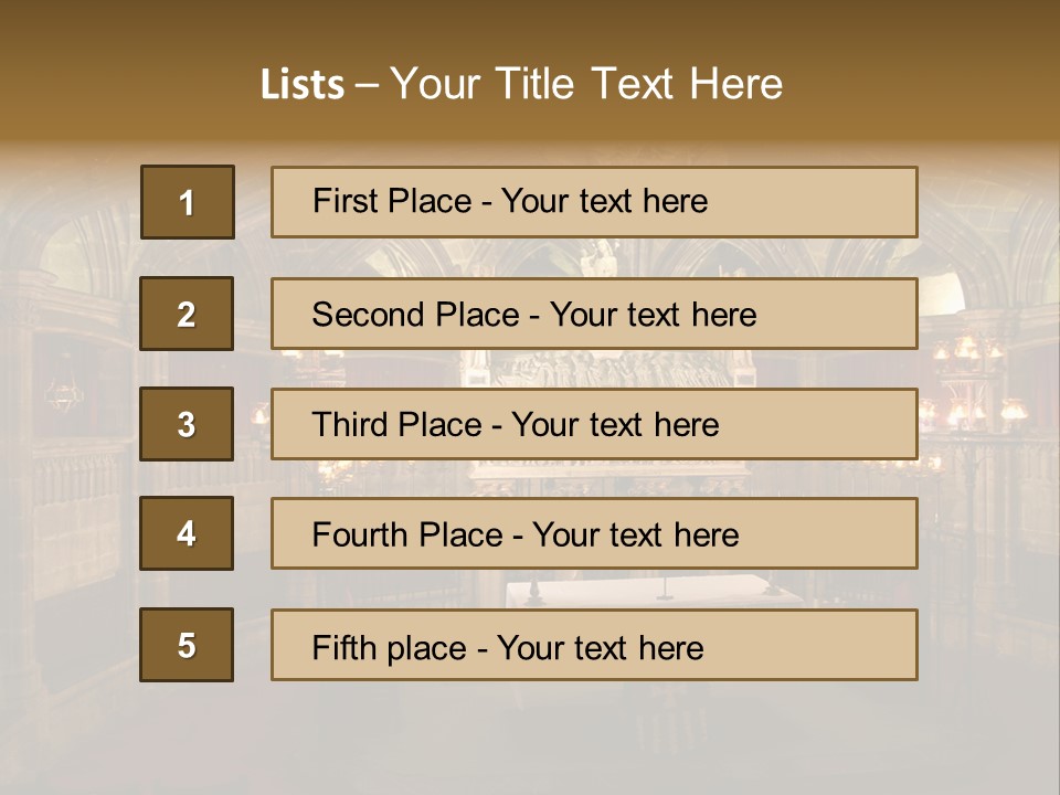 Interior Of A Gothic Church In Barcelona, Spain PowerPoint Template