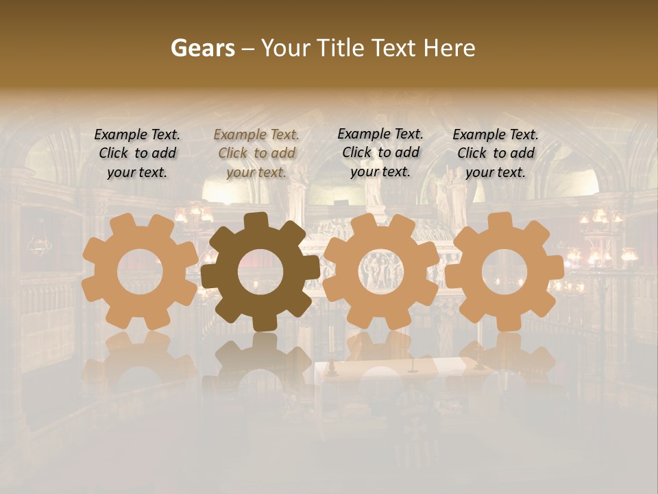 Interior Of A Gothic Church In Barcelona, Spain PowerPoint Template